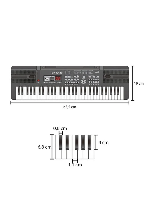 MK-1261B 61 Tuşlu Elektronik Org (Etiket. Adaptör Hediye)